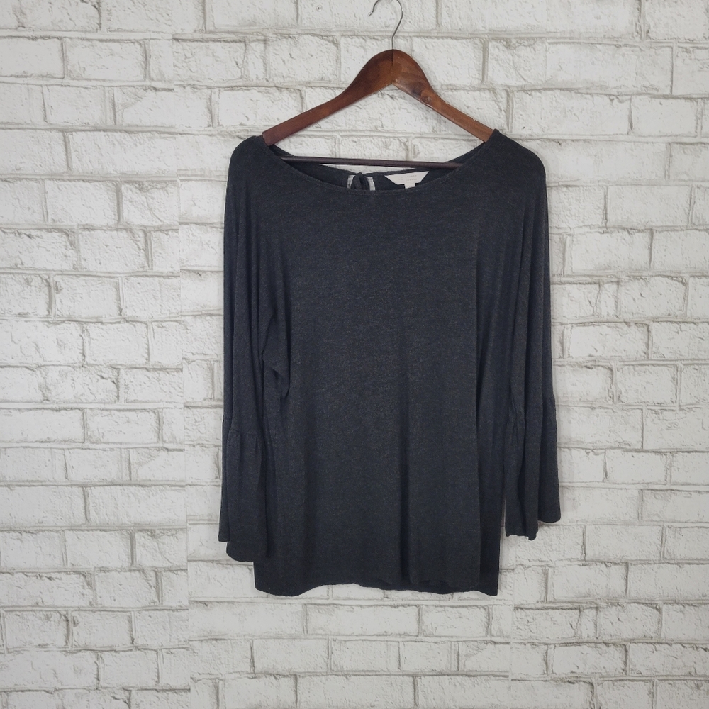 LC Lauren Conrad dark gray tie back top
